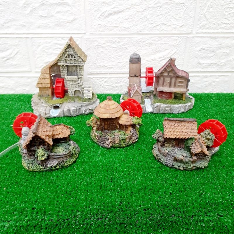 【閃電聯盟】磚屋水車 / 穀倉水車 / 閣樓草屋水車 / 圓頂草屋水車 / 方頂草屋水車 造景 水族飾品 裝飾 氣動