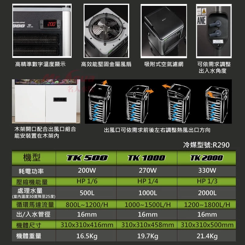 【閃電聯盟】義大利 TECO S.r.l 環保節能冷卻機TK500、TK1000、TK2000 冷水機 降溫 水草缸